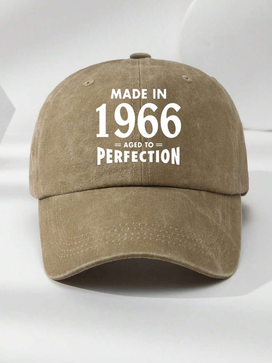1 Stück Unisex Vintage 1966 Slogan Grafik verstellbare Baseballkappe, schwarz mehrfarbig, lässiger Outdoor-Modehut geeignet für den täglichen Gebrauch, Reisen, Strand, Angeln, Geburtstagsgeschenk zum 60. Geburtstag