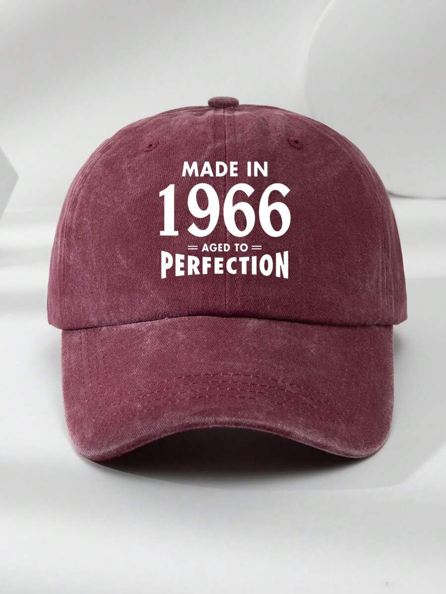 1 Stück Unisex Vintage 1966 Slogan Grafik verstellbare Baseballkappe, schwarz mehrfarbig, lässiger Outdoor-Modehut geeignet für den täglichen Gebrauch, Reisen, Strand, Angeln, Geburtstagsgeschenk zum 60. Geburtstag