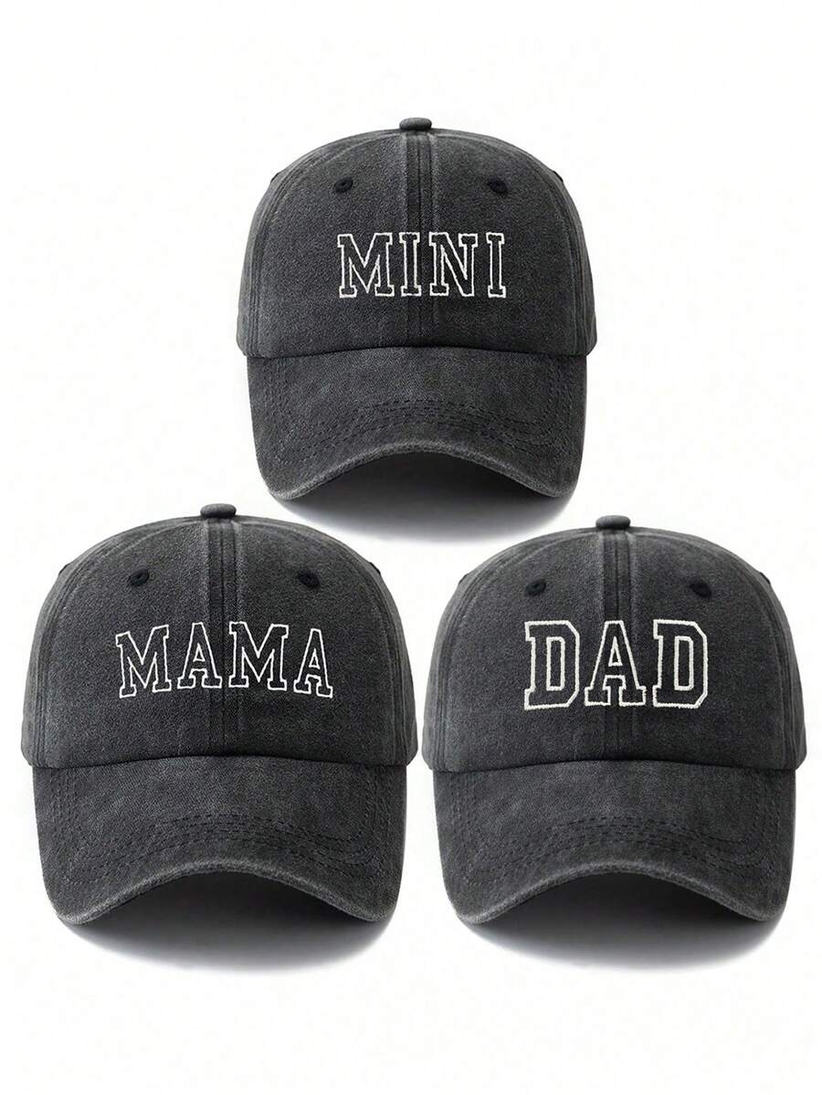 MAKEFGE 2 Stücke Frauen Mode Bestickter "MAMA" Buchstabe verstellbarer Mini Lässig Sonnenhut für Outdoor Alltag Kombinationen