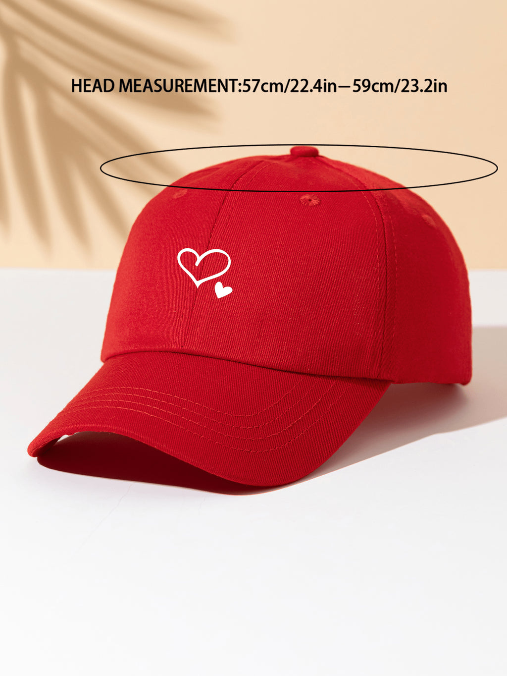 1 Stück khakifarbene Baseballkappe mit doppeltem Herz Stickerei, Unisex Sonnenhut Outdoor Essentiell Halloween