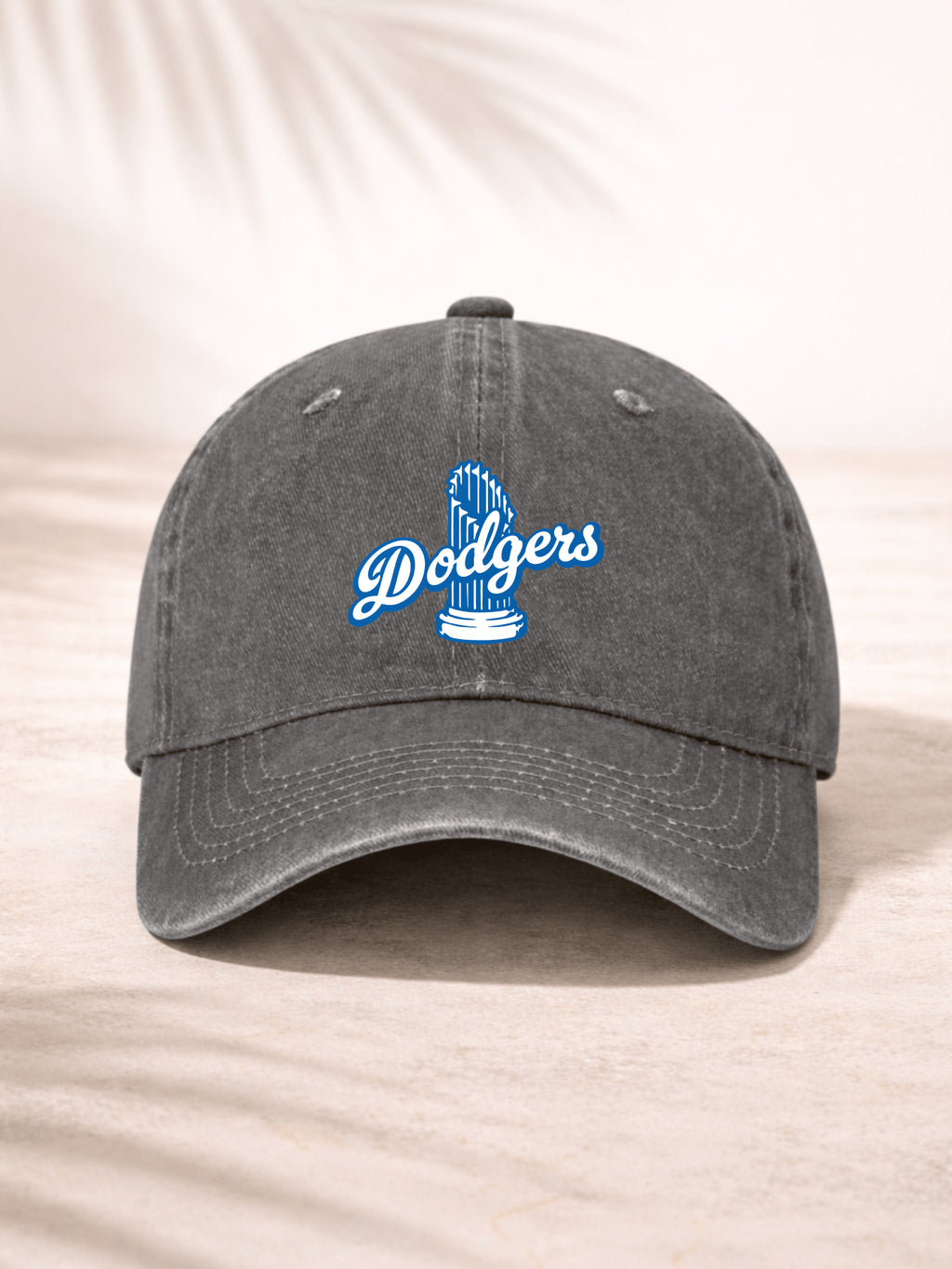 Washed Denim Baseball Cap For Men And Women Casual Sporty Style Adjustable Fit Dodgers Logo Embroidered Design With Blue And White Color Detailing Perfect For Everyday Wear Outdoor Activities And Sports Events Comfortable Soft Fabric Breathable And Durabl