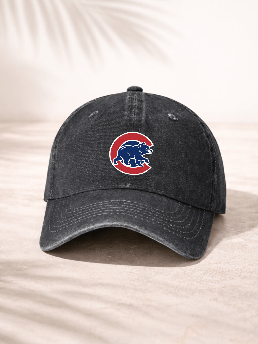 Washed Denim Baseball Cap Unisex Casual Sporty Adjustable Hat For Men And Women Chicago Cubs Logo Embroidered Design Classic Team Inspired Front Patch Perfect For Outdoor Activities Daily Wear Travel And Sports Events Lightweight Comfortable Fit With Dist