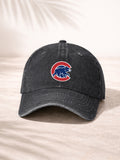 Washed Denim Baseball Cap Unisex Casual Sporty Adjustable Hat For Men And Women Chicago Cubs Logo Embroidered Design Classic Team Inspired Front Patch Perfect For Outdoor Activities Daily Wear Travel And Sports Events Lightweight Comfortable Fit With Dist
