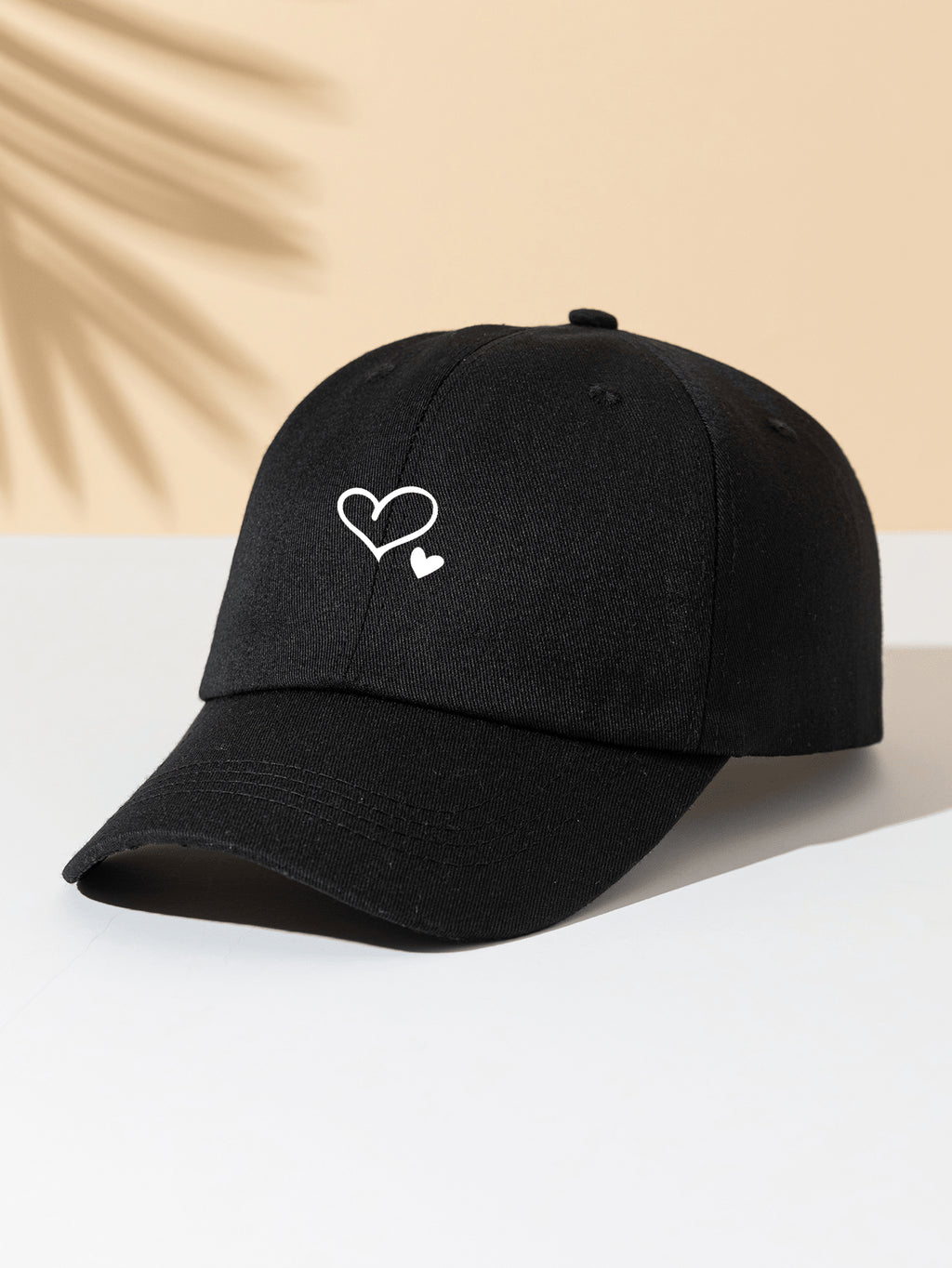 1 Stück khakifarbene Baseballkappe mit doppeltem Herz Stickerei, Unisex Sonnenhut Outdoor Essentiell Halloween