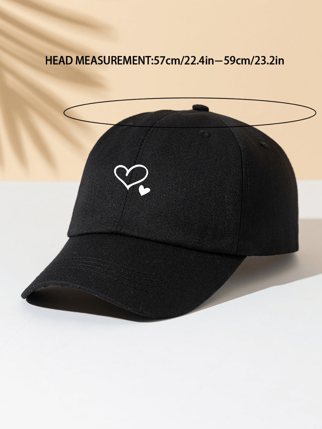 1 Stück khakifarbene Baseballkappe mit doppeltem Herz Stickerei, Unisex Sonnenhut Outdoor Essentiell Halloween