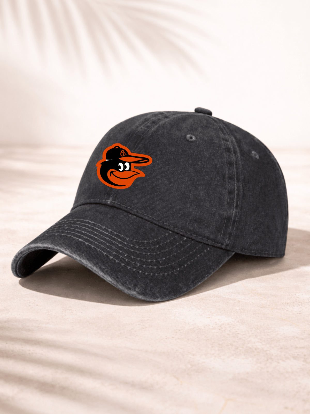 Washed Denim Baseball Cap For Men And Women Casual Sporty Style Adjustable Hat With San Diego Padres Logo Print San Diego Padres Team Emblem Embroidered Design Classic Brown And Gold Color Scheme On Front Panel Perfect For Outdoor Activities Sports Events