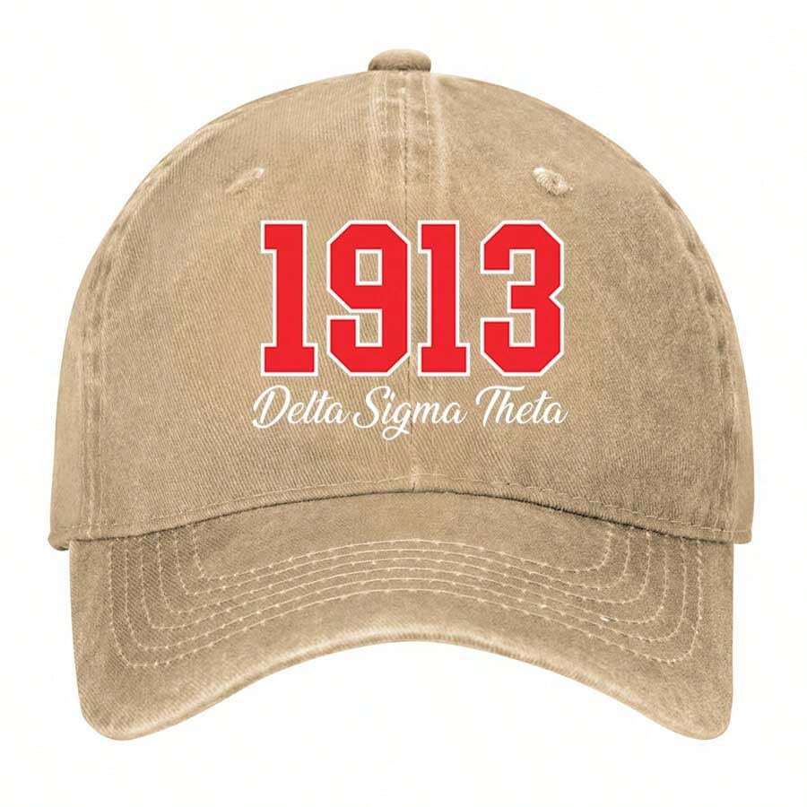 1913 Delta Sigma Theta Anniversary Logo Design Vintage Washed Baseball Cap