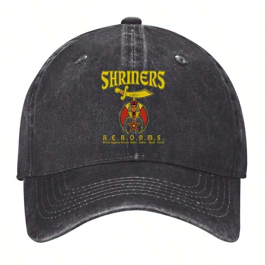Shriners Arabic Egyptian Ancient Order Nobles Masonic Shrine Symbol Vintage Washed Baseball Cap