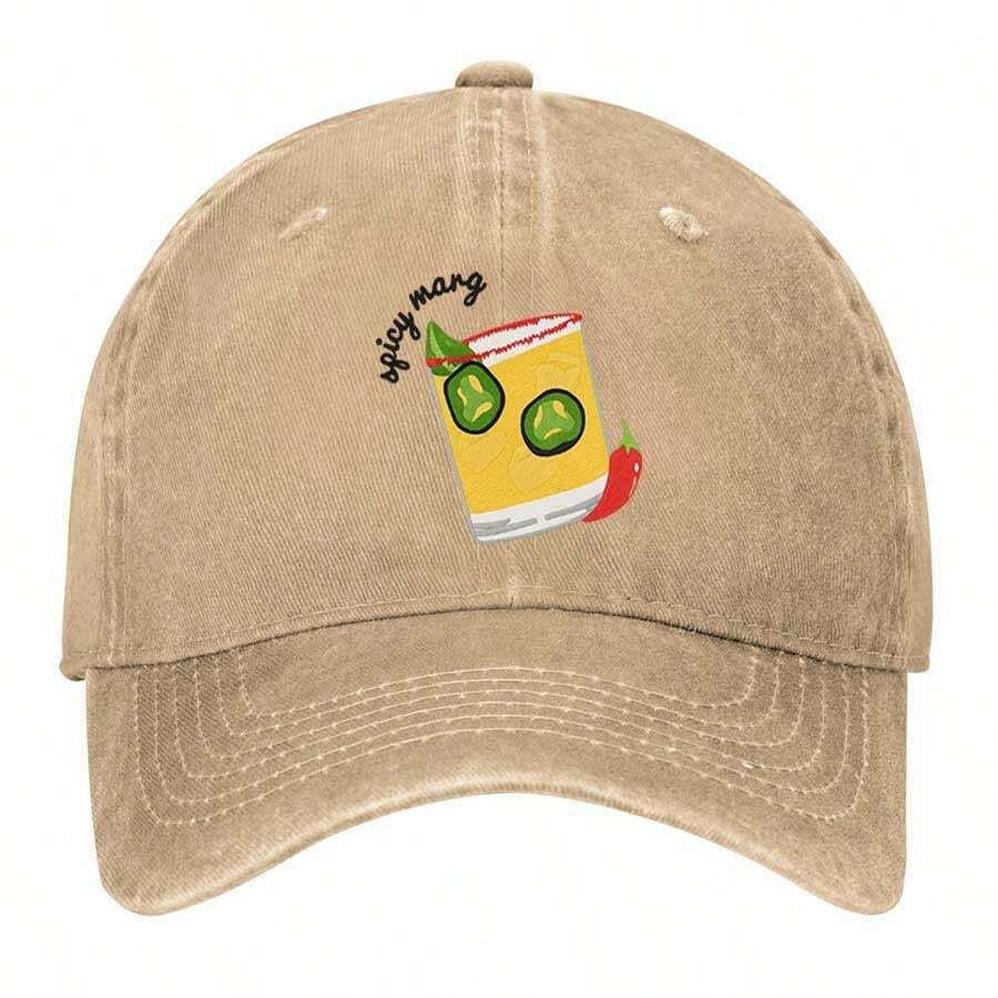 Spicy Margarita With Jalape Os And Chili Pepper Vintage Washed Baseball Cap