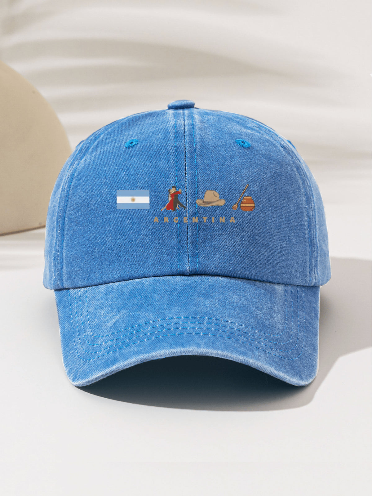 1 Stück modisches, vielseitiges T-Shirt mit Grafik "ARGENTINIEN Nationalflagge, Tanzkappe, Honigtopf", unisex, stilvoller Essentialartikel für alle Jahreszeiten, tolles Geschenk für Familie und Freunde, geeignet für Outdoor-Aktivitäten