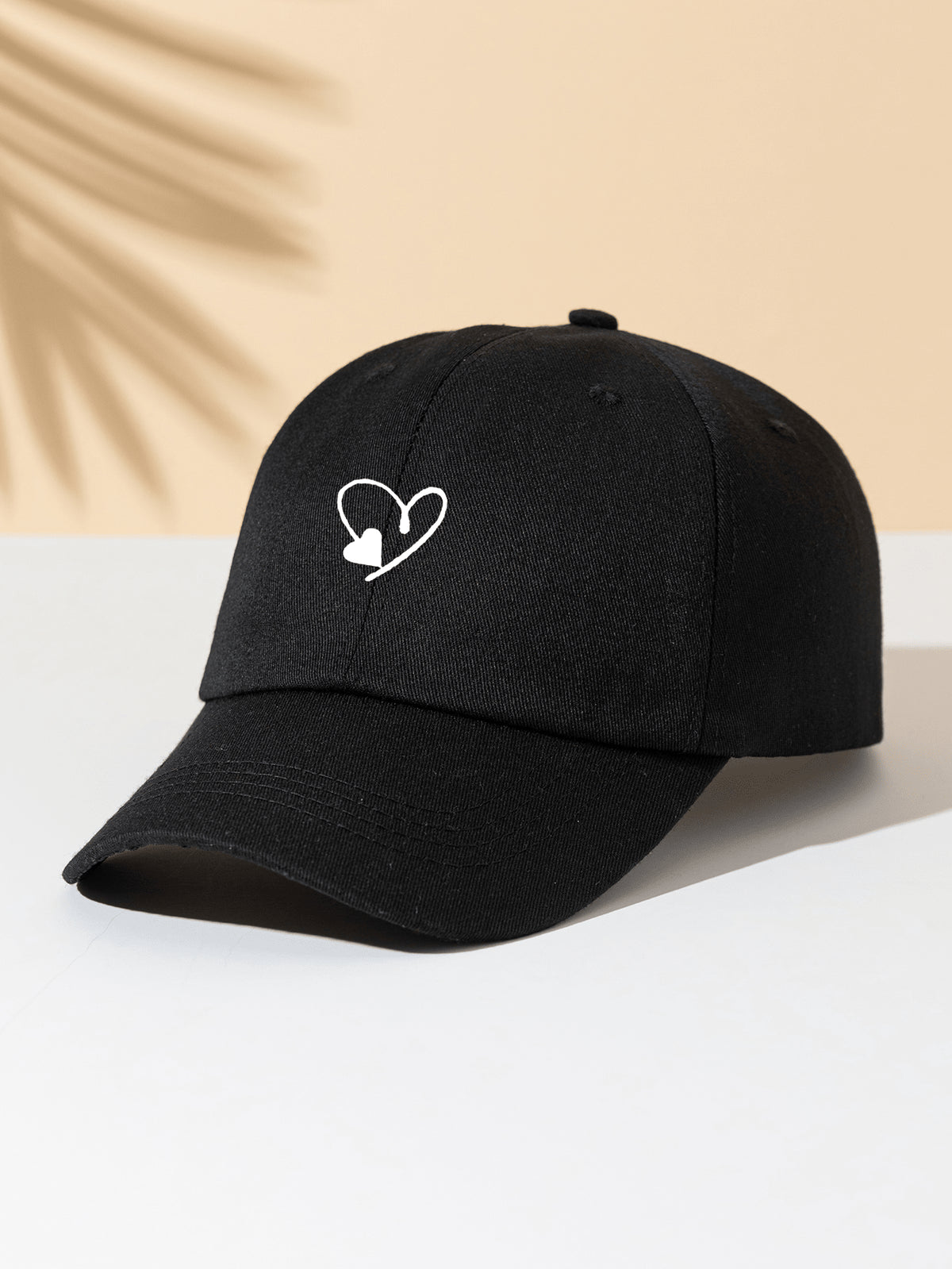 1 Stück khakifarbene Baseballkappe mit doppeltem Herz Stickerei, Unisex Sonnenhut Outdoor Essentiell Halloween