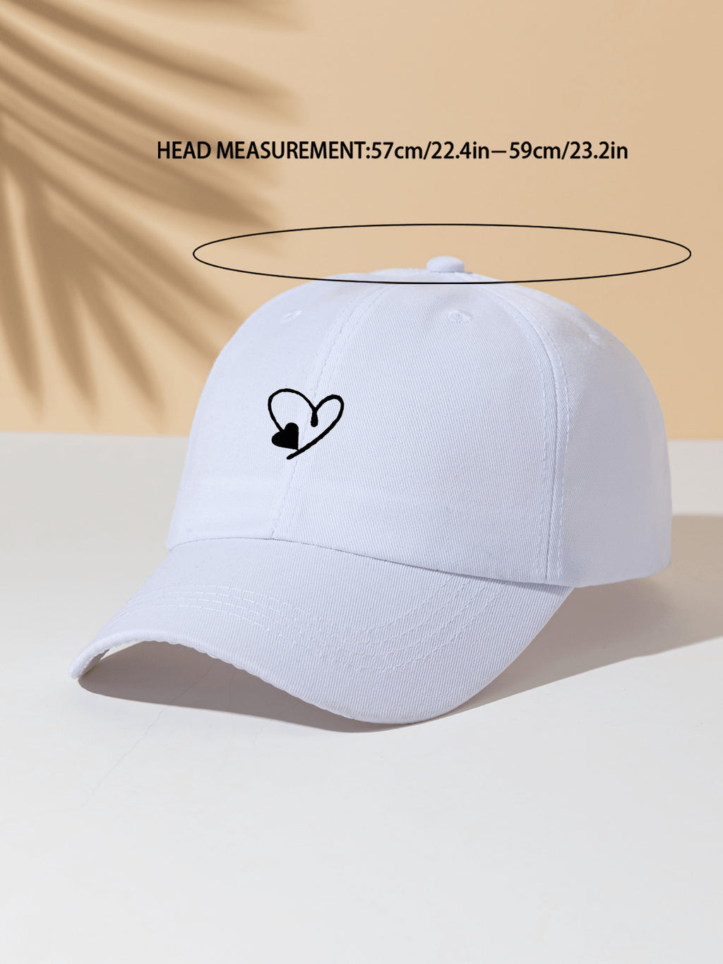1 Stück khakifarbene Baseballkappe mit doppeltem Herz Stickerei, Unisex Sonnenhut Outdoor Essentiell Halloween