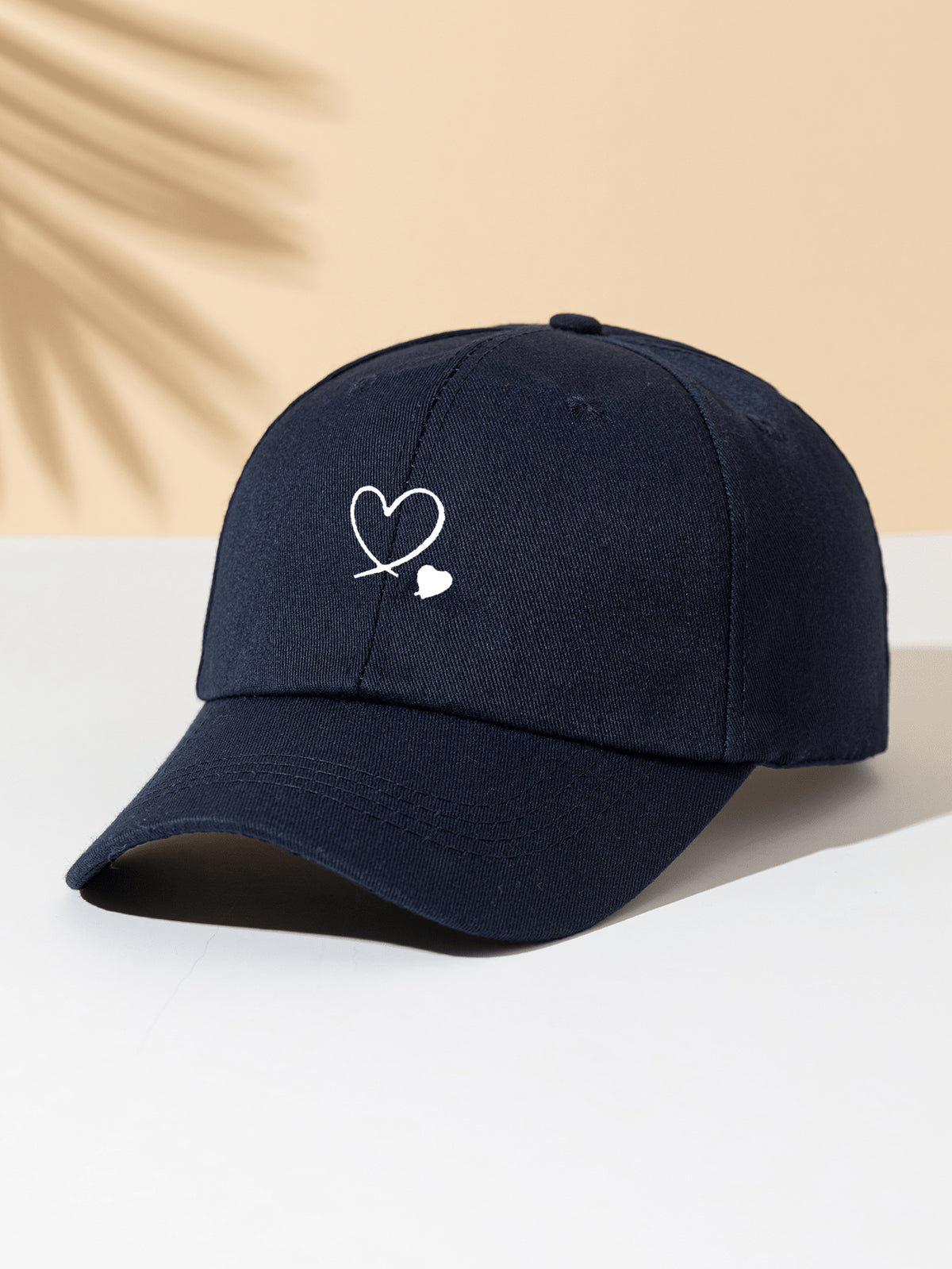 1 Stück khakifarbene Baseballkappe mit doppeltem Herz Stickerei, Unisex Sonnenhut Outdoor Essentiell Halloween