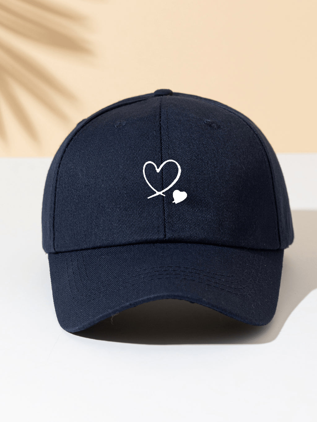 1 Stück khakifarbene Baseballkappe mit doppeltem Herz Stickerei, Unisex Sonnenhut Outdoor Essentiell Halloween