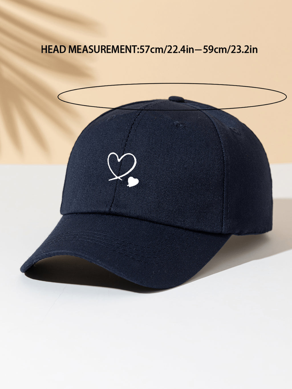1 Stück khakifarbene Baseballkappe mit doppeltem Herz Stickerei, Unisex Sonnenhut Outdoor Essentiell Halloween