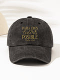 1 Stück modische, minimalistische, ausgewaschene Baseballkappe mit "PARA DIOS POSIBLE 1926" Aufdruck am Schirm, stilvolles Geschenk für Familie und Freunde, geeignet für Outdoor-Sport, leicht und tragbar, Ganzjahres-Accessoire