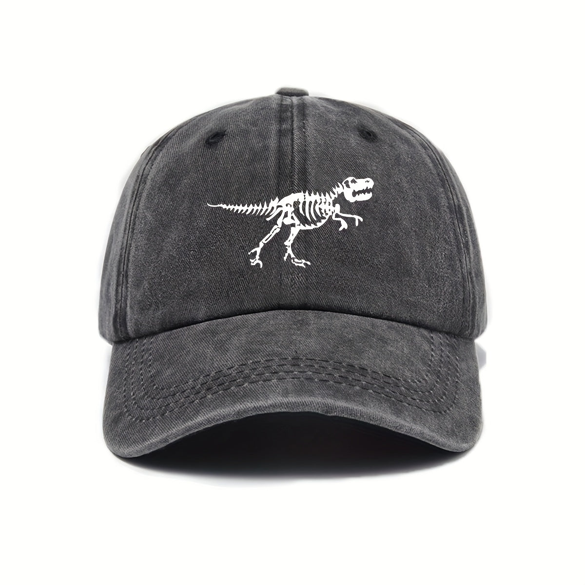 Urban Style Dinosaur Skeleton Printed Baseball Cap - Adjustable Size, Sun Protection, Unisex Stylish Casual Cap