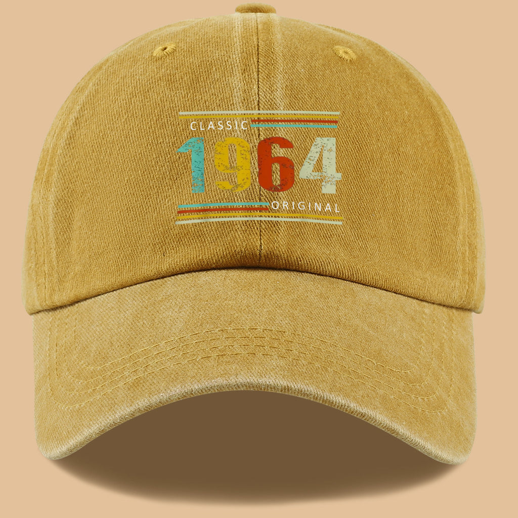 1pc 1964 Original Vintage Print Baseball Cap Suitable for Men & Women, Adjustable Duckbill Hat with Retro, Unisex Outdoor Sun Hat for Sports, Travel, Parties, Camping - Nostalgic, Holidays, Streetwear Fashion