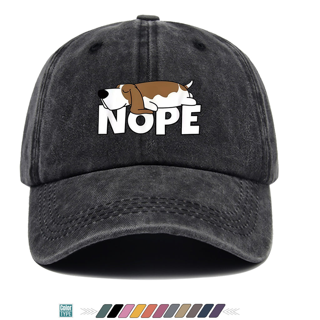 1pc Fun Cartoon Dog "NOPE" Printed Baseball Cap, Comfortable Breathable Sun Hat, Fashionable Individual Aesthetic Unisex Cap, Adjustable Size Casual Street Hat, Outdoor Sunshade Hat Suitable for Daily Commuting, Shopping, Parties, Travel, Sports