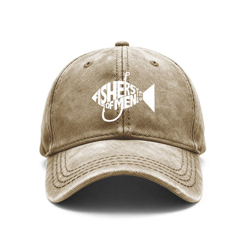 1pc Retro Style Unisex Baseball Caps, Fishers of Men, Christian Faith Design, Adjustable, Ideal for Outdoor Activities And Casual Use, Gifts for Both Men And Women, Friends. Featuring Fishing Hook, Matthew 4:19 Verse