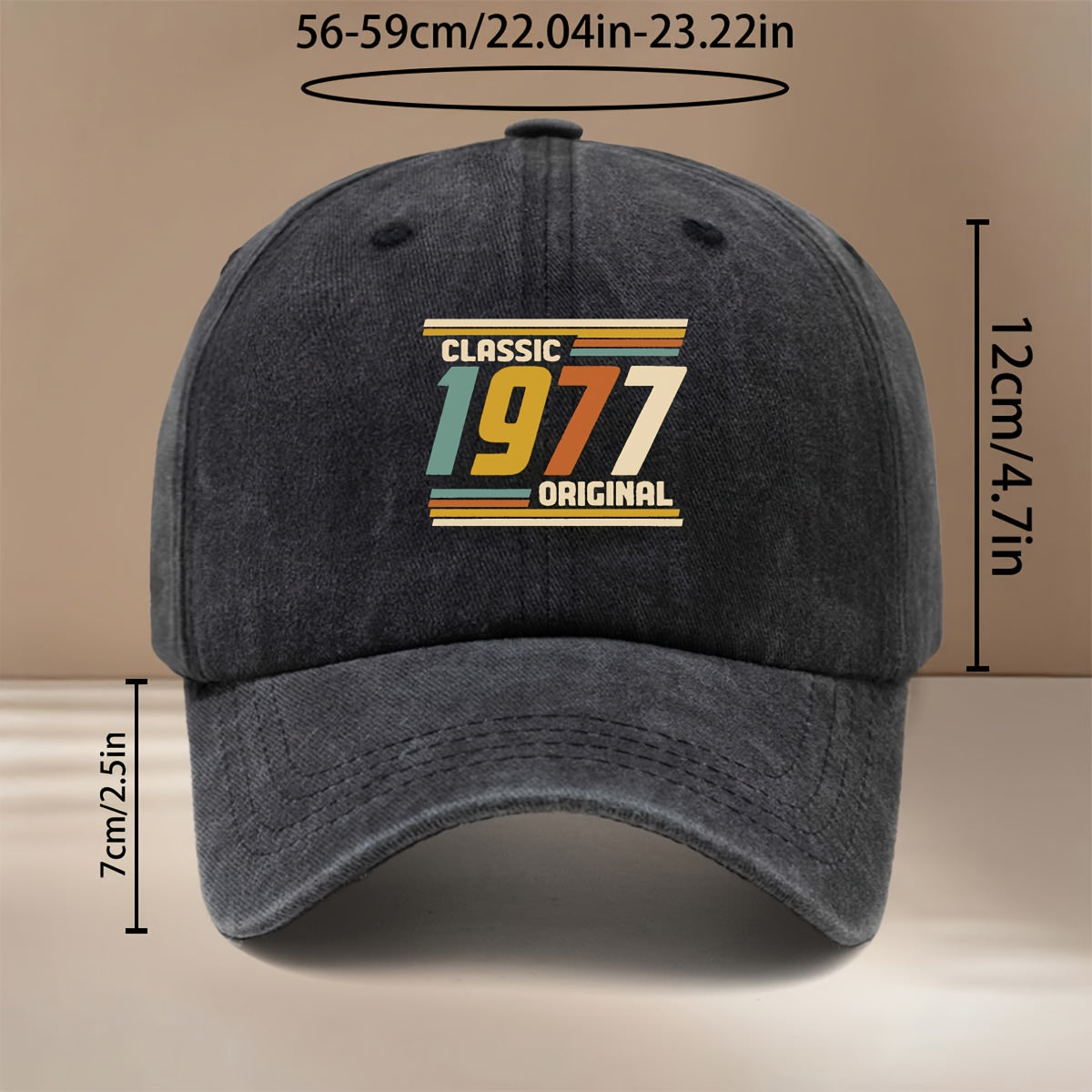1977 Graphic Baseball Cap, Comfortable And Minimalist, Suitable for Both Men And Women. This Six-Panel Hat Is Perfect for Gatherings, Camping, And Features a Textured Design. It'S a Stylish
