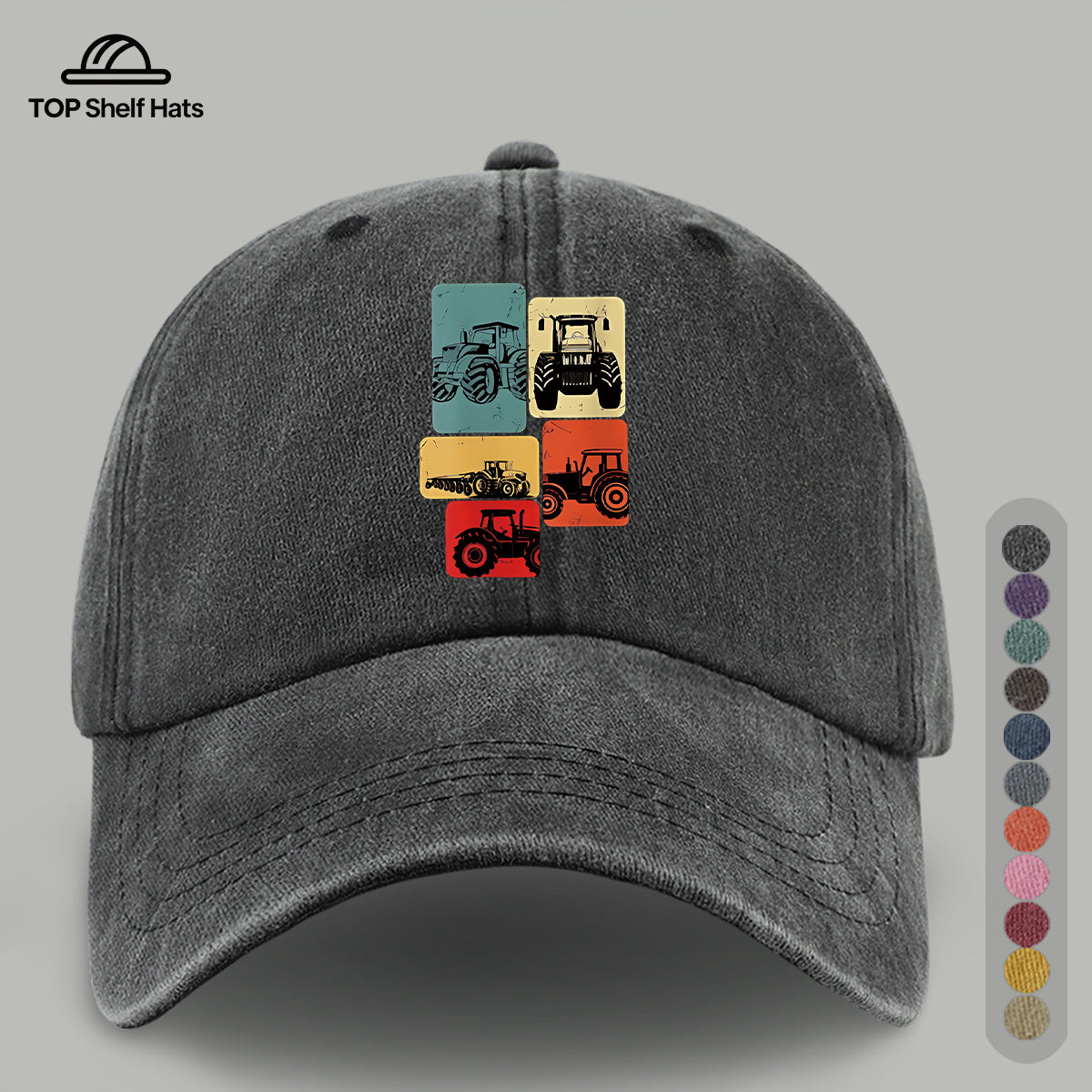 1pc 1pcs Vintage Tractor Print Baseball Cap - Adjustable Unisex & Suitable for Outdoor Sports, Fishing, Beach Vacations - Lightweight Breathable Retro Tractor Hat for Men & Women, Ideal, Easter, Daily Wear