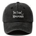 Men'S Baseball Cap, Versatile Hip-Hop Dad Trucker Hat for Outdoor Travel And Fishing, Featuring Letter Prints, Casual Curved Brim, And Vintage Washed Duckbill Design