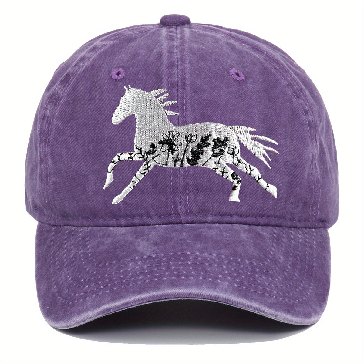 Unisex Adjustable Baseball Cap with Retro Running Horse Design, a Summer Must-Have