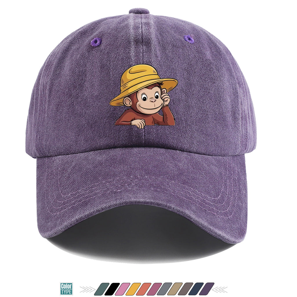 1pc 1pcs Monkey Print Baseball Cap with Straw Hat - Adjustable Snapback, Breathable Sun Hat Suitable for Outdoor, Travel, Birthday Parties, Unisex for Men & Women, for Parents, Gift, Casual Cap for Park Picnic, Festival Gift