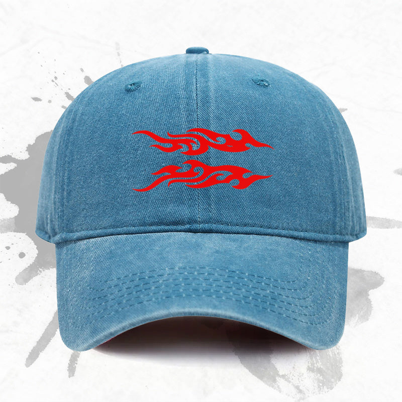 1pc, Adjustable Baseball Cap with Flame Pattern, Lightweight Printed Craft Women'S Hat, Ideal Men'S Trendy Headwear, Perfect Gift for Weddings, Parties, Birthdays
