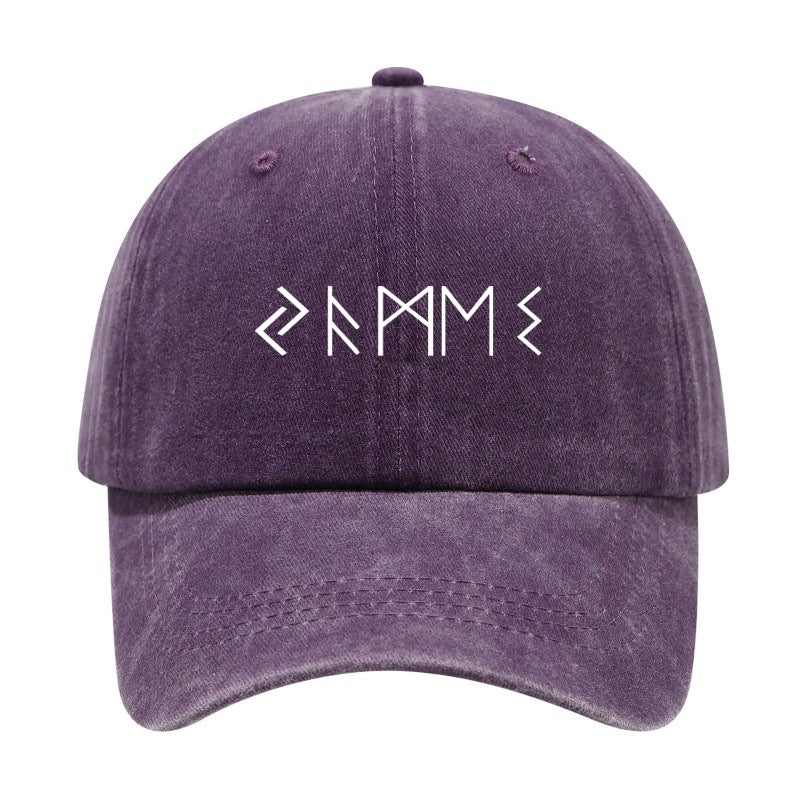 Fashion Easy Letter Print Washed Distressed Soft Top Sunshade All-Match Baseball Cap Unisex Fashion Baseball Cap