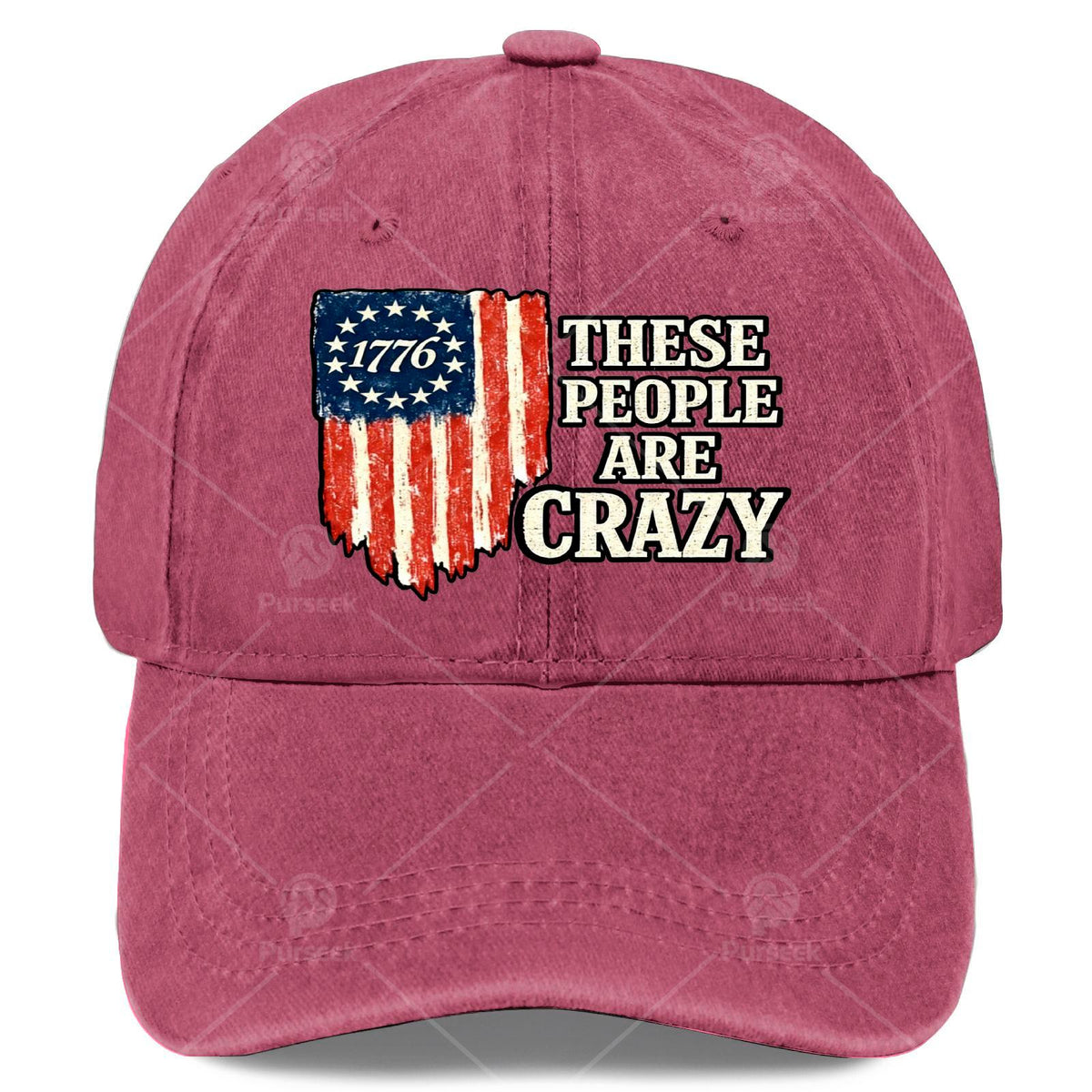 Funny "These People Are Crazy" Baseball Cap, Unisex, Cool Washed Vintage Baseball Cap