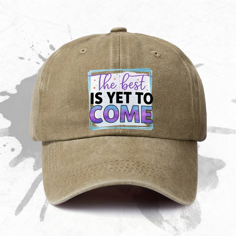 1pc, Adjustable Baseball Cap with "The Best Is Yet to Come" Design, Lightweight Printed Craft Women'S Hat, "Best Future" Men'S Trendy Cap, Ideal Gift for Weddings, Parties, Birthdays