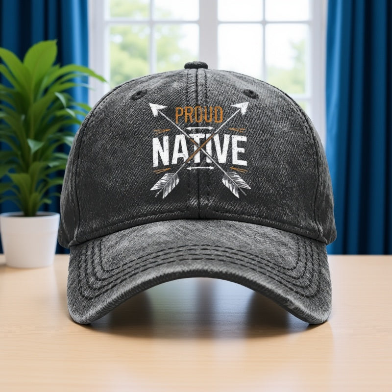 1pc Vintage Native American Indian Arrow Print Baseball - Adjustable Unisex Hat with Proud Native Design, Casual & Outdoor Wear for Men & Women, Arrowhead Graphic Suitable for, Gifts