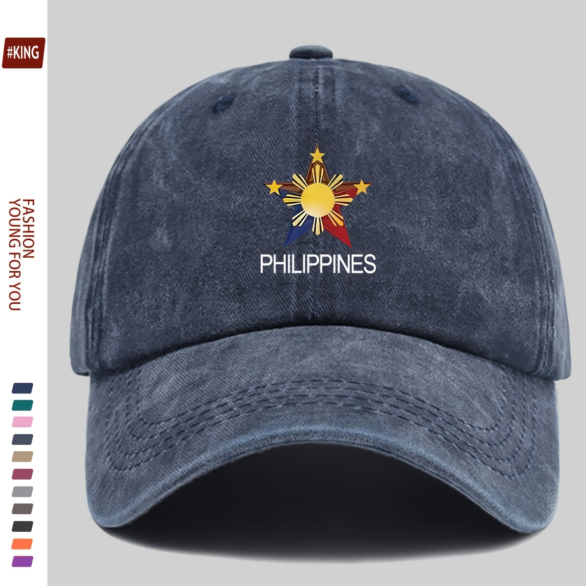 Retro Urban Star Print Baseball Cap - Filipino Special Pattern Breathable Adjustable Unisex Beach Hat | Essential for City Riders, Skaters, And Campers | Ideal Gift for Teenagers And Adults, 1pc