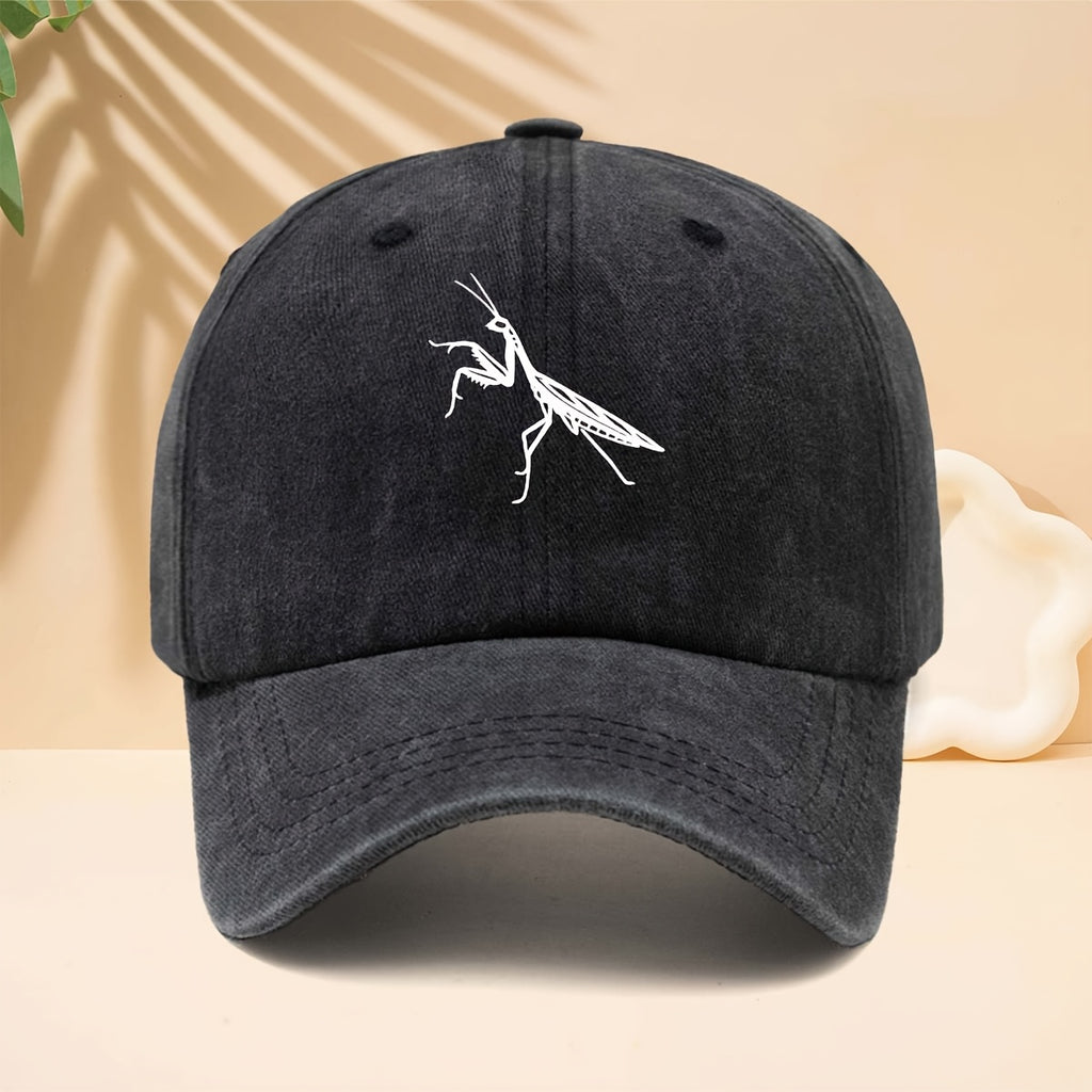 Men' & Women' Praying Mantis Print Trucker Hat - Adjustable Soft-Top Cap with Insect Design, Curved Brim Suitable for Casual,, Parties, for All- Outdoor Wear, Hip-Hop Style for Trucking, Driving, Daily Use