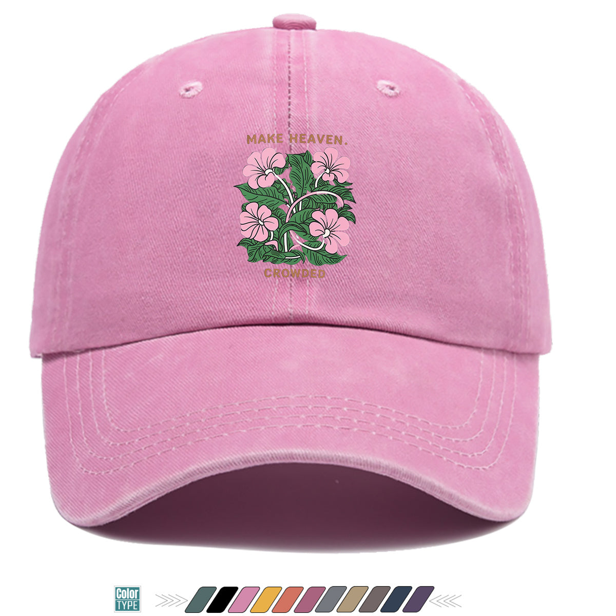 1pc 1pcs Floral Print Baseball Cap Suitable for Men & Women, Adjustable Duckbill Hat with Duckbill Visor, Breathable Sun Hat for Outdoor Travel, Casual Gift for Daily Outfits, Picnics, Birthdays - Trendy Present for Friends (Unisex)