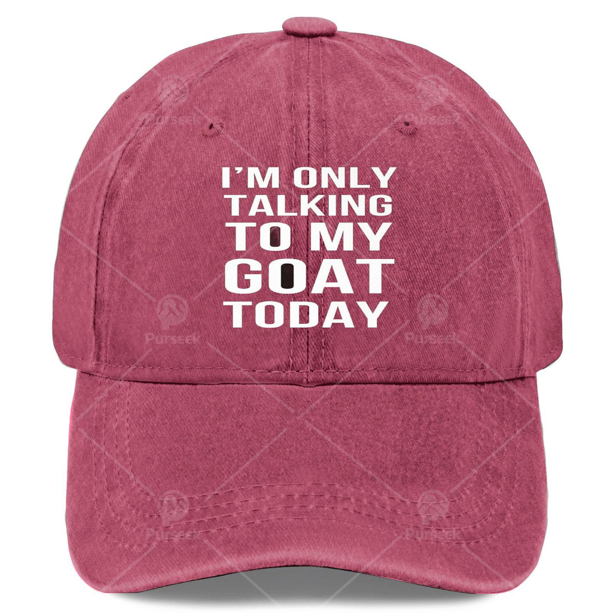Im Solely Talking to My Goat Today Baseball Hat Unisex Classic Washed Distressed