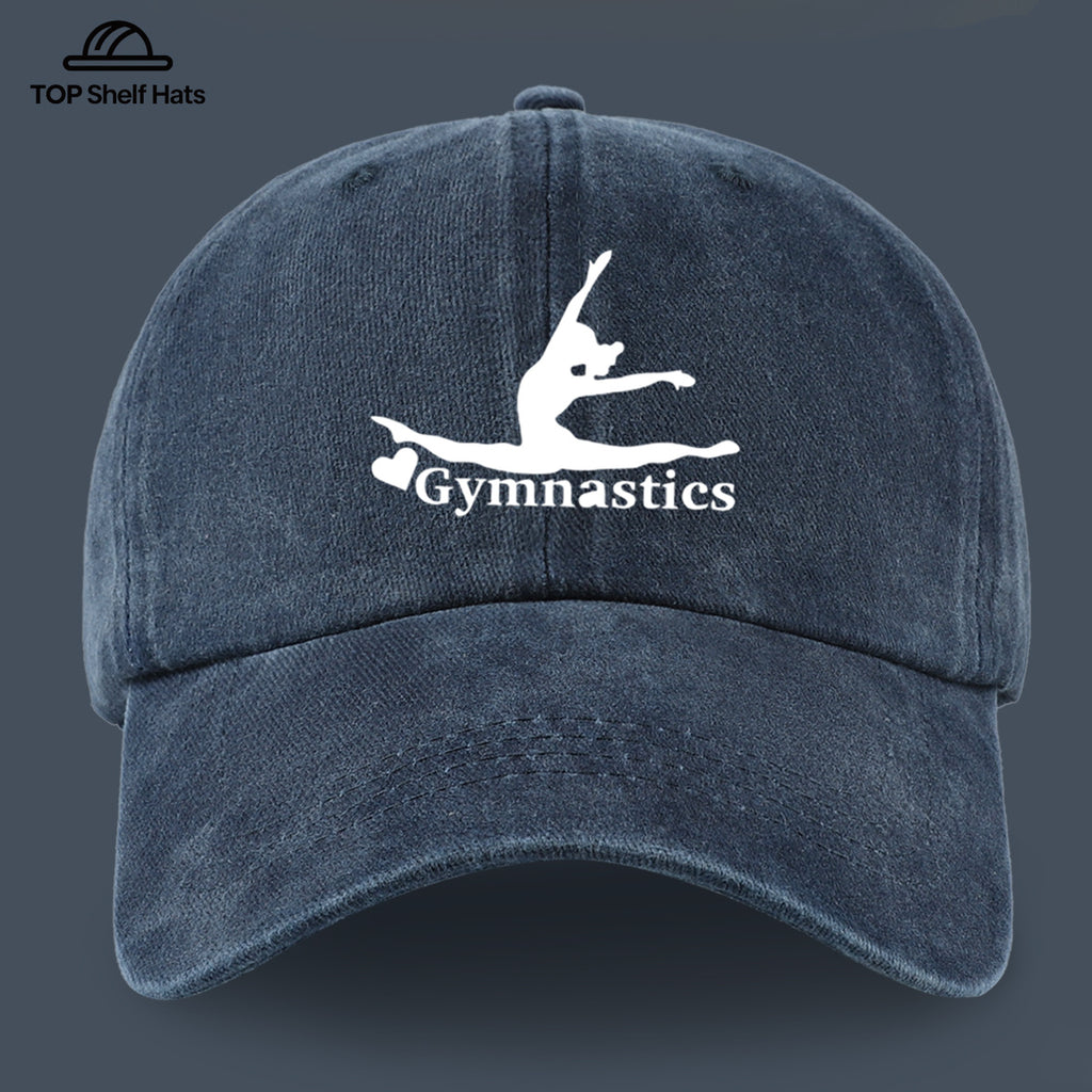 1pc "Gymnastics" Printed Baseball Cap with Gymnastics Pattern Design, Lightweight, Comfortable, and Breathable. Adjustable Size, Perfect Valentine's Day Gift for Partners. Casual Wear Accessory for Men and Women, Ideal for Outdoor Activities. Sun Hat