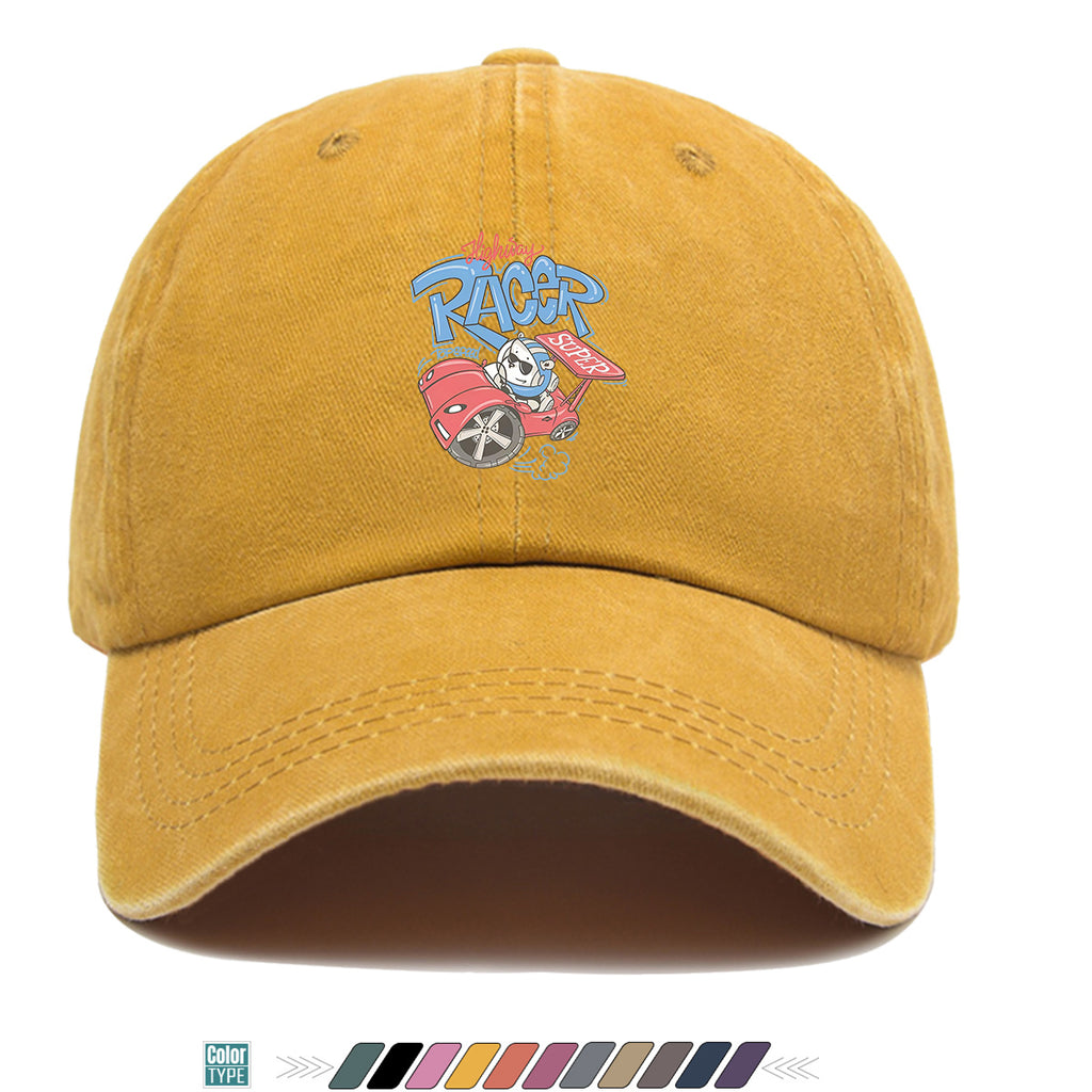 1pc "Highway Racer" Fun Cartoon Print Baseball Cap Panda Racer Pattern Sun Hat Fashion Trendy Duck Tongue Hat Unisex Adjustable Street Casual Hat Outdoor Sports Sun Hat Suitable for Daily Travel, Parties, Cycling