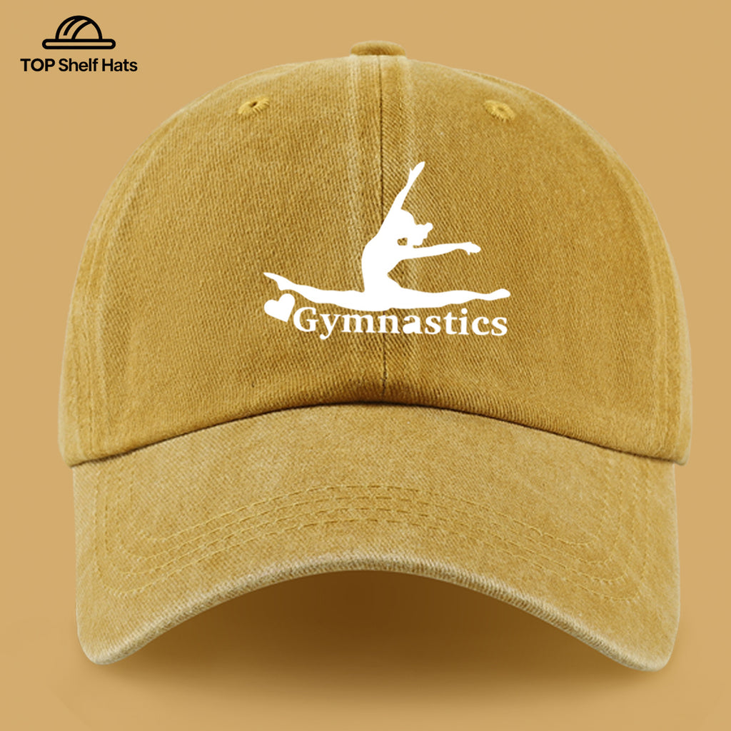 1pc "Gymnastics" Printed Baseball Cap with Gymnastics Pattern Design, Lightweight, Comfortable, and Breathable. Adjustable Size, Perfect Valentine's Day Gift for Partners. Casual Wear Accessory for Men and Women, Ideal for Outdoor Activities. Sun Hat