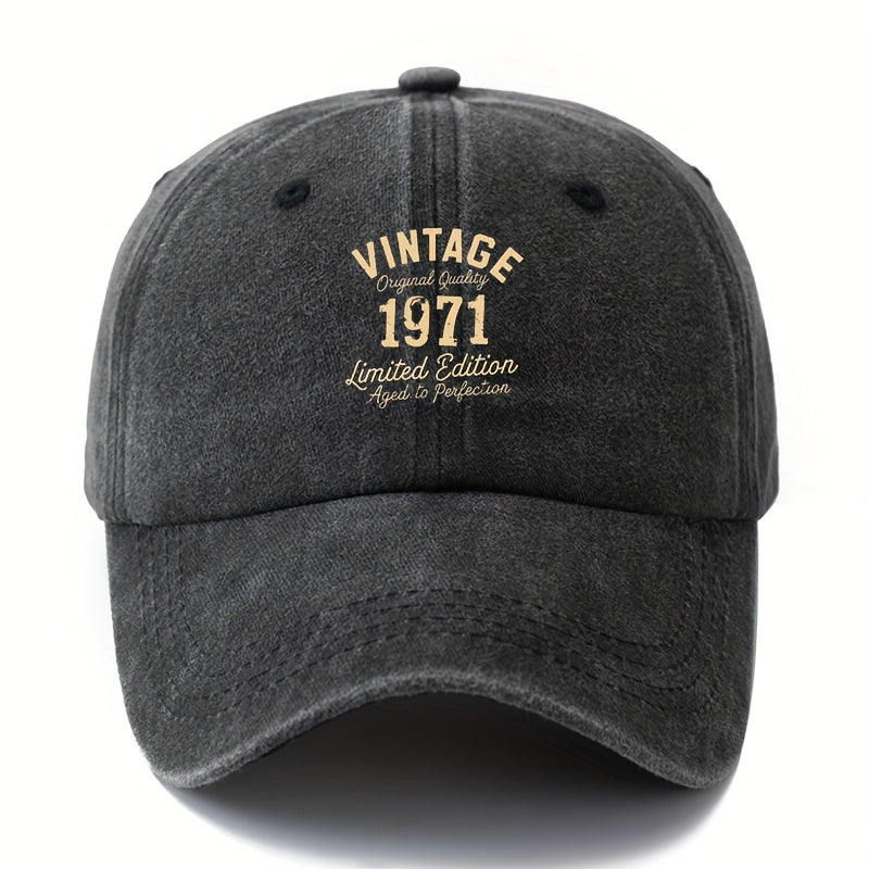 MAKEFGE Limited Edition Vintage 1971 Trucker Hat - Retro Cap with Structured Brim & Logo, Lightweight Washed Look, for all-Season Outdoor/Casual Wear (Black/Brown/Burgundy/Navy) - Unisex Buckle Closure Cap