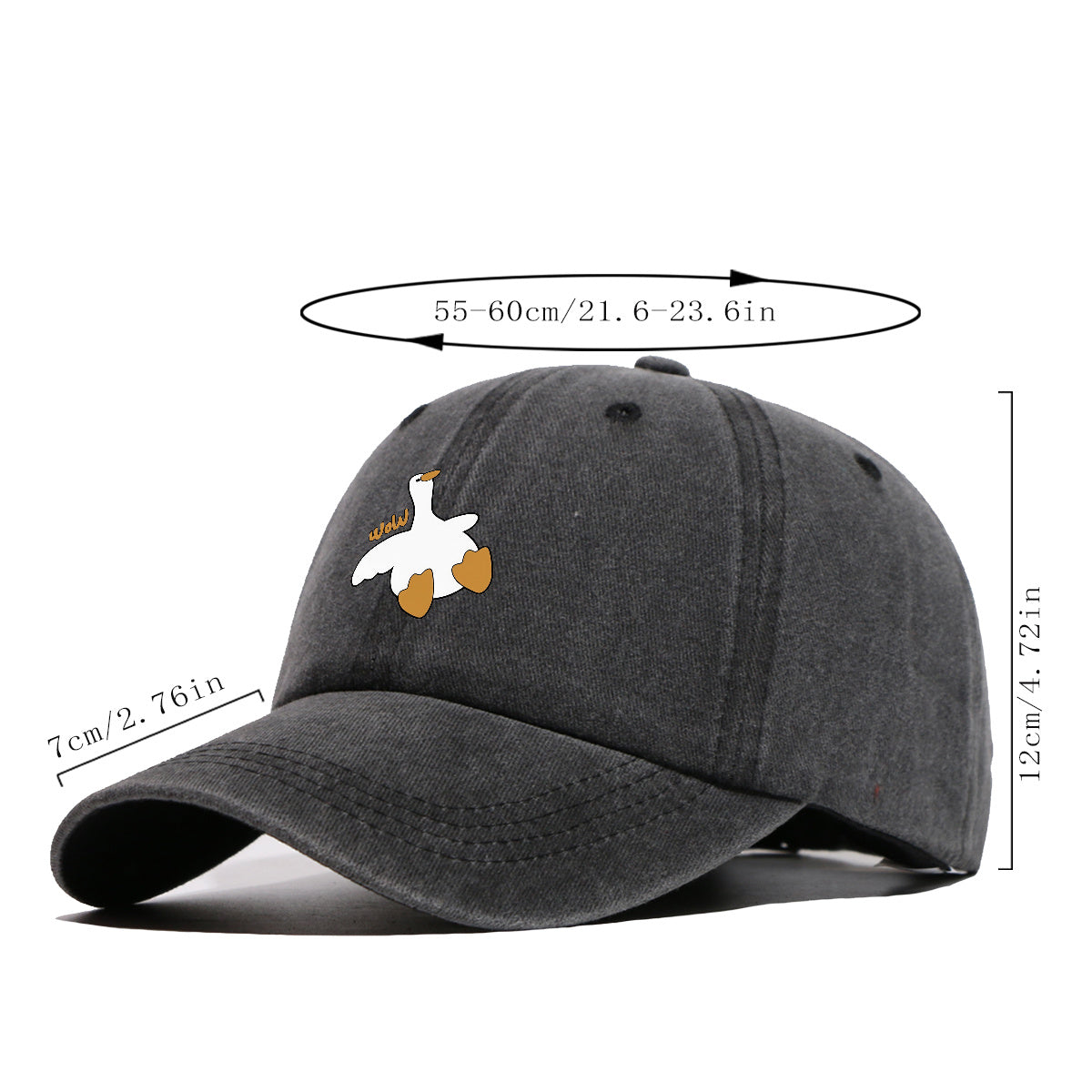 1pc Adorable White Goose Print Baseball Cap Suitable for Men & Women, Breathable Adjustable Snapback Hat with Goose, Unisex Casual Cap for Daily Wear, Picnic, Camping, Amusement Parks - Fun Gift for Goose Lovers, Birthday Present