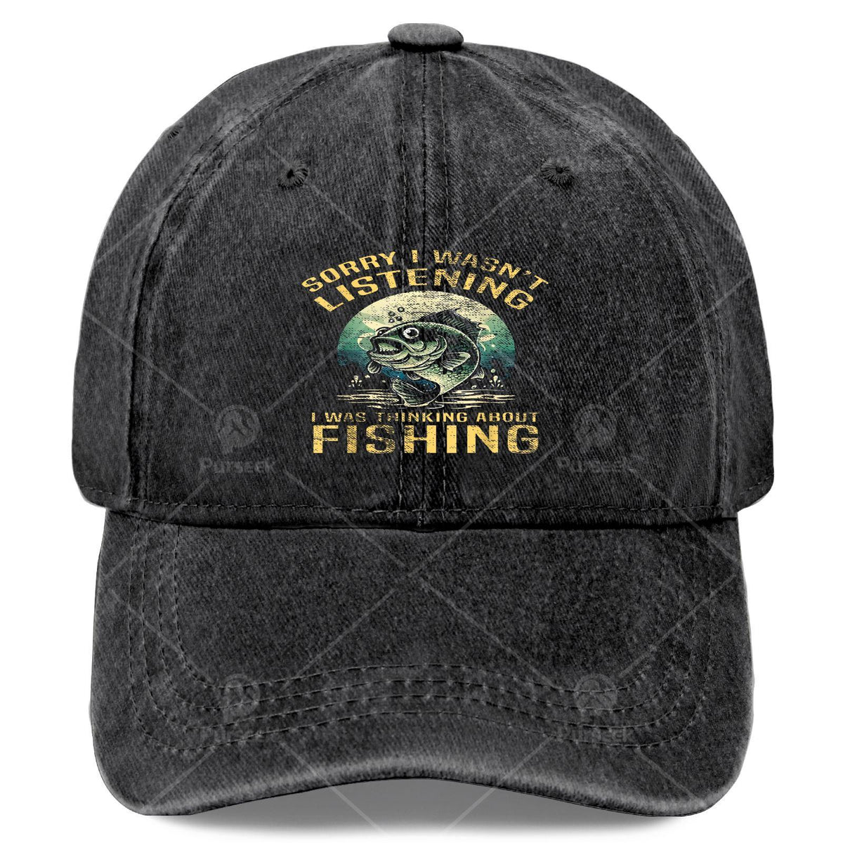 Sorry I Wasnt Listening I Was Thinking about Fishing Baseball Hat Unisex Low