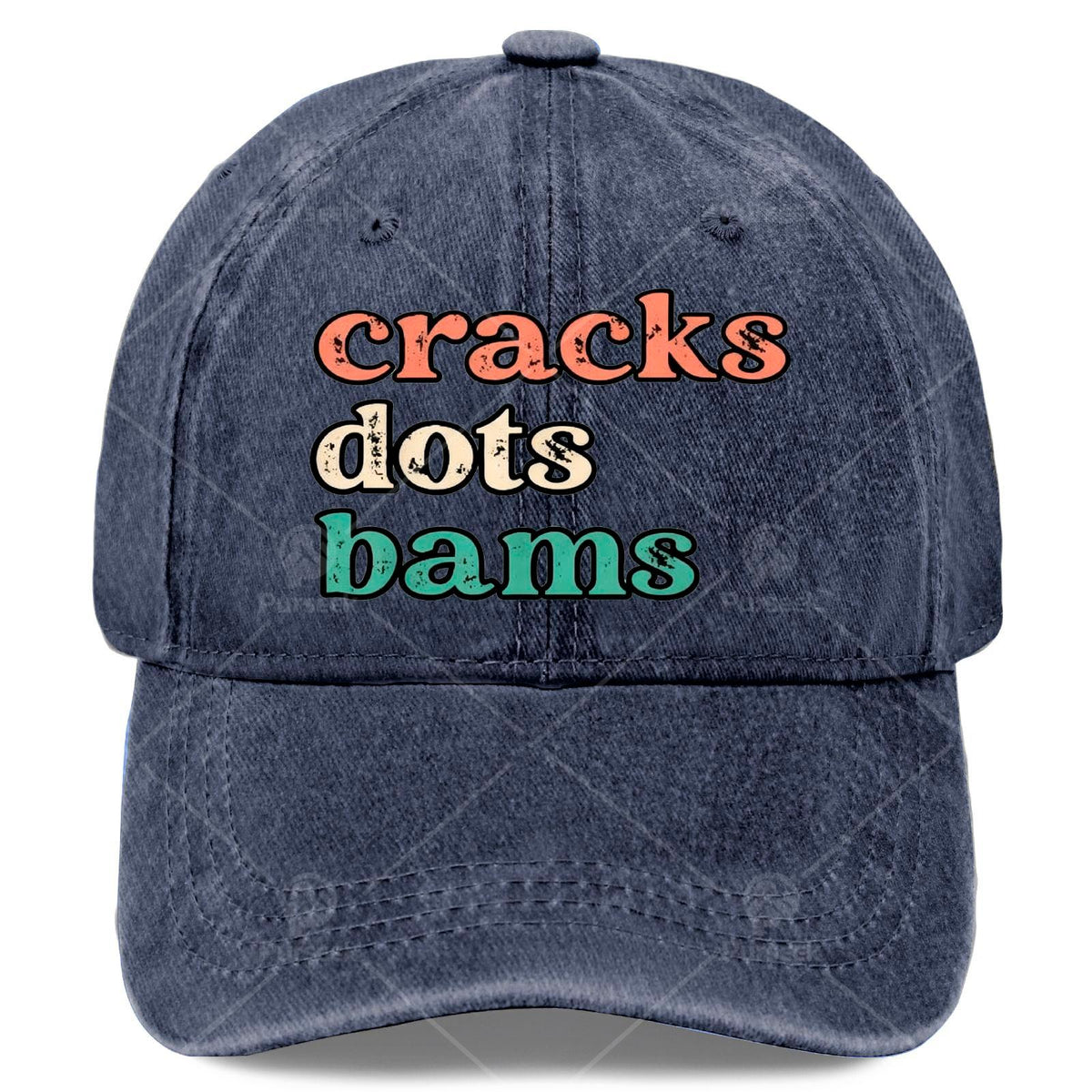 Cracks Dots Bams Mahjong Tile  Distressed Mahjong Play Baseball Hat