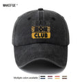 A Unisex Fashionable and Versatile "BAD MOM CLUB" Printed Baseball Cap, Featuring a Classic Vintage Washed Lightweight Curved Brim. This Trucker Baseball Cap Is Suitable for Casual Occasions Such as Outdoor Vacations, Travel, and Camping. It Also