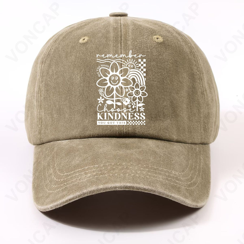 Men' & Women' Vintage Washed with Chest Floral Graffiti Print - Unisex Front Positioning, Machine Washable Hat Suitable for Home, Commuting, Campus, Sports, Parties, Casual Wear - Trendy Gift Choice
