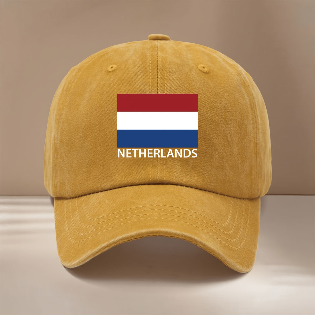 NETHERLANDS Text Print Pattern Baseball Cap, Four Seasons Universal Duckbill Cap, Trendy Textured Six-Panel Hat, Comfortable and Lightweight Hip-Hop Cap, Unisex Curved Brim Hat, Sports Event Support Accessory, Casual Hat with Adjustable Size