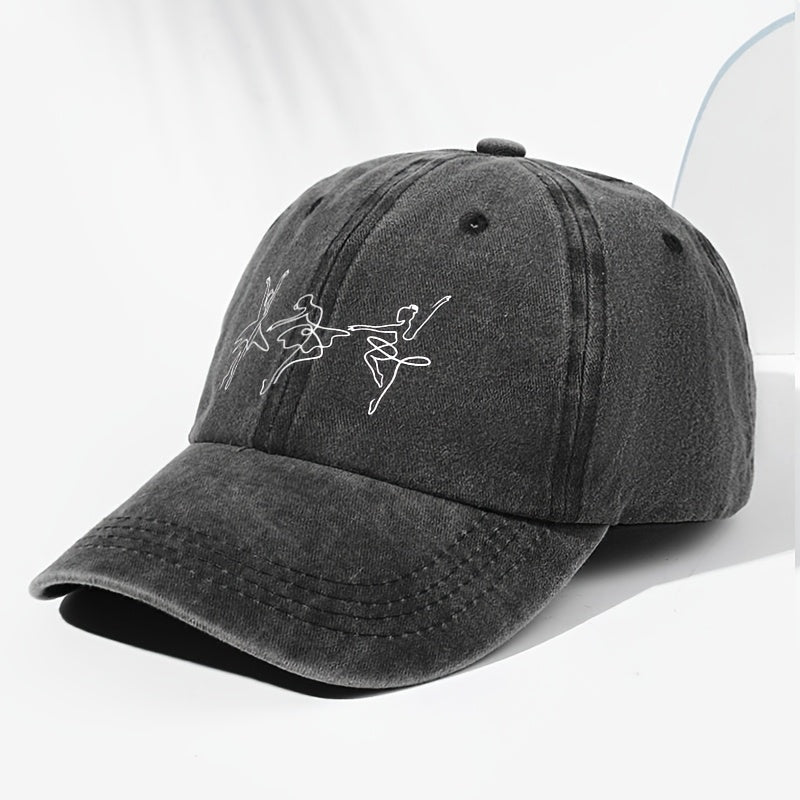Unisex Printed Washed Vintage Baseball Cap Fashion Men Women Sun Hat Adjustable Size Trucker Cap Suitable for All Seasons Daily Wear