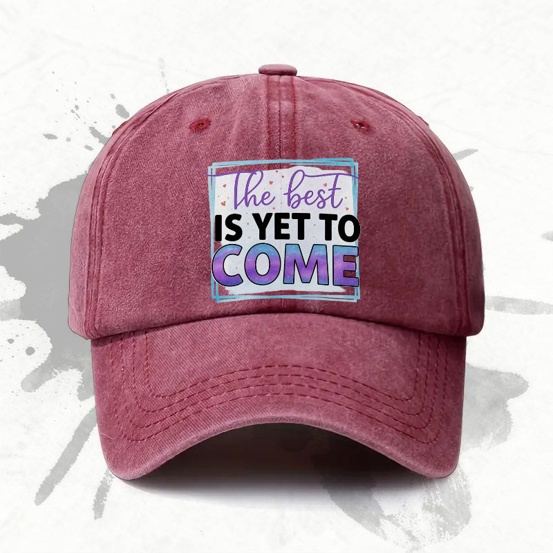 1pc, Adjustable Baseball Cap with "The Best Is Yet to Come" Design, Lightweight Printed Craft Women'S Hat, "Best Future" Men'S Trendy Cap, Ideal Gift for Weddings, Parties, Birthdays